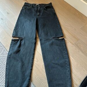Agolde cut out black jeans